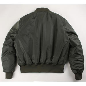 Chaqueta de bombardero informal Vintage para hombre, con cremallera a prueba de viento, cuello vuelto de estambre sólido frontal de otoño - Product Image 2