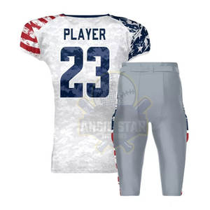 Best <b>Fabric</b> Custom Made American Football Uniforms for Men High Quality Plus Size Sets Breathable Feature - Product Image 2