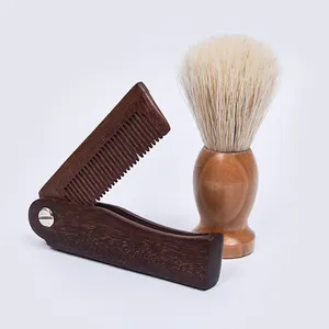 wholesale cheap shaving set boar bristle shaving brush beard comb set
