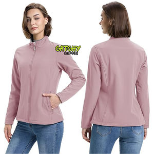 High Quality Women's Windproof <b>Fleece</b> Softshell Jacket Custom <b>Winter</b> Nylon Stand Zipper Wholesale Cold Resistance Soft <b>Fleece</b> - Product Image 5