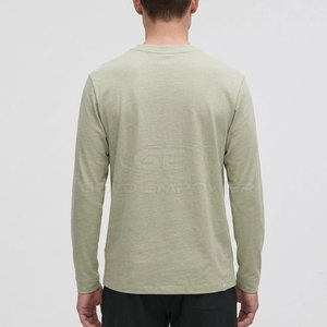 Fine Quality 100% Cotton <b>Men</b> <b>Long</b> <b>Sleeve</b> <b>T</b>-<b>Shirt</b> Stitch Detail Breathable Quick Dry Casual Wear - Product Image 2