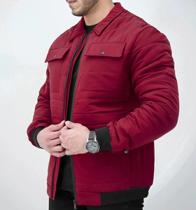 Chaqueta Bomber Ligera de Lana/Poliéster Hecha en Pakistán, con Mangas de Cuero y Cuello Alto, para Hombre, Estilo Casual, Ecológica, Servicio OEM - Product Image 4