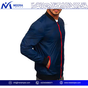 OEM ODM personalizado de los hombres con estilo High Street Bomber Jacket Logo acanalado cuello dobladillo Teamwear abrigo para la escuela o el uso de invierno de negocios - Product Image 3