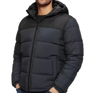 Veste décontractée d'automne en tissu tissé enduit, col montant, fermeture éclair, motif uni avec logo frontal, service OEM - Product Image 3