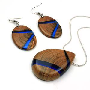 ACCESSOIRES Boucles d'oreilles en forme de cœur en résine noir blanc feuille d'or Boucles d'oreilles pendantes en résine de bois carré rond géométrique - Product Image 1