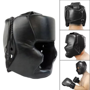 Offre Spéciale Logo personnalisé protège-tête de boxe en cuir véritable taille réglable fabriqué au Pakistan produits de boxe exclusifs - Product Image 4