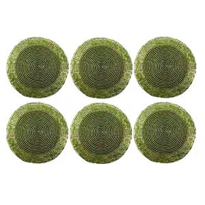 Highly Trending Beaded Coaster Set of 4 Table Top <b>Decoration</b> Round Shape Beaded Coasters Unique Design by MD Handicrafts - Product Image 5