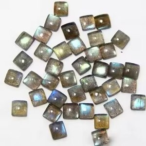 Livraison gratuite meilleure qualité naturelle 9mm bleu feu Labradorite carré plat Cabochon pierres précieuses certifiées en vrac au prix d'usine - Product Image 3