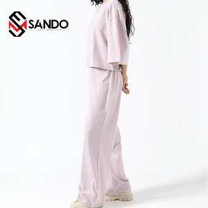 Sudadera con capucha de gran tamaño para mujer, informal, respetuosa con el medio ambiente, logotipo bordado personalizado, chándal de algodón 100% de alta calidad, hombro caído - Product Image 6