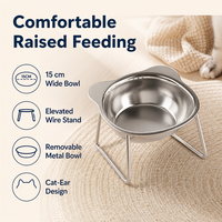 Supports surélevés en acier inoxydable pour gamelles de chat : hauteur confortable pour manger et maintien des zones d'alimentation plus propres