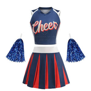 Ventes en gros à bas prix de tenues de cheerleading pour femmes, ensembles personnalisés avec votre propre logo, haute qualité, 100% polyester, OEM/ODM - Product Image 1