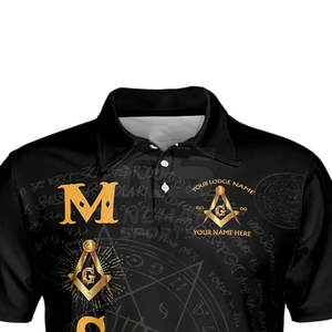 Camisa Polo Masónica con Bordado Inspirado en la Insignia Masónica, Cuello Elegante - Product Image 4