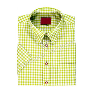 ขายส่งแขนสั้นผู้ชายผ้าฝ้าย 100% ตรวจสอบผ้าเสื้อปุ่มปิดรอบคอภายในทอป้ายคอที่กําหนดเอง - Product Image 6