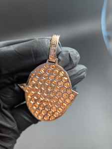 Colgante de Tortuga y Letra con Incrustaciones de Moissanita, Chapado en Oro de Dos Tonos, Estilo Hip Hop, con Plata 925, Joyería Fina, Colgantes y Dijes - Product Image 6