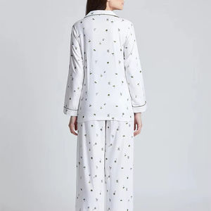 Trending Style Women's Sleepwear Elegant Printed Shirts Trousers Sets Elastic Waist Summer Custom Made High Quality Night Suit - Product Image 5