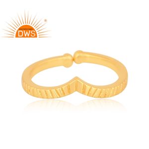 Anillo de banda chapado en oro de 18 quilates de plata de ley de Venta caliente, joyería fina Demi para mujer, regalo para ella - Product Image 2