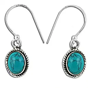 Pendientes de Plata 925 con Turquesa, Estilo Vintage, para Uso Diario, Joyería para Mujer - Product Image 2