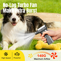 Mini ventilateur turbo portable, dépoussiéreur à air comprimé, régulation de vitesse progressive, forte adsorption magnétique, 5 buses, alimenté par batterie