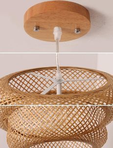 RATTAN PENDANT LAMP WITH <b>BEAUTIFUL</b> SHADE WITH METAL BASE BEADS AND CUSTOMIZED SIZE CHRISTMAS DECORATION SUPPLIES WEDDING - Product Image 3