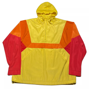 Chaqueta Cortavientos para Hombre, Rojo, Naranja, Amarillo, Estilo Urbano, Resistente al Agua, Chaqueta de Senderismo con Media Cremallera, Cortavientos, Anorak - Product Image 1