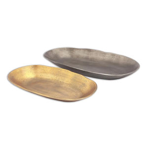 Juego de 2 cuencos decorativos dorados, elegante centro de mesa de metal texturizado, cuenco para servir para mesa de comedor, sala de estar, decoración del hogar - Product Image 4