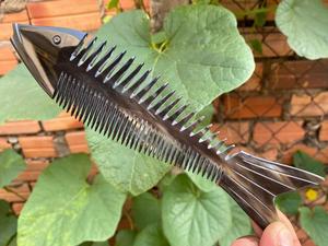 Peigne en corne de qualité naturelle Ciseaux de toilettage pour barbe Brosse à moustache et kit de peigne Ensemble cadeau pour barbe Sac d'Inde BY HF CRAFTS - Product Image 2