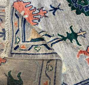 Fait à la main 9'3 "X 12'7" Tapis en laine turque Oushak Anatolian Ensembles de motifs abstraits personnalisables disponibles - Product Image 2