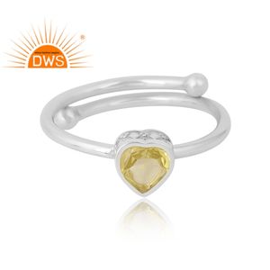 Anillo de piedras preciosas de topacio de limón Natural de Plata de Ley 925, fabricante de joyería personalizada - Product Image 3