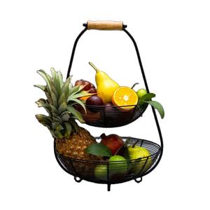 Corbeille à fruits en métal multicouche, organisateur rond pour collations et légumes pour le comptoir de cuisine - Product Image 1