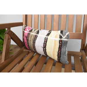 หมอนขนสัตว์หลากสีขนาด8x16นิ้วการเย็บปะติดปะต่อกันตกแต่งด้วยลวดลายใบไม้นุ่มแบบวินเทจหมอนอิง18x18 - Product Image 3