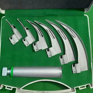 ชุดเครื่องมือตรวจกล่องเสียงแบบแมนนวล LED Macintosh แบบใช้ซ้ำได้ พร้อมไฟเบอร์ออปติกและใบมีด 5 แบบ ได้รับการรับรองความปลอดภัย MOL - Product Image 3