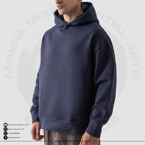 Sweat à capuche surdimensionné personnalisé en coton molletonné 100 % écologique, sérigraphié et brodé, respirant et à séchage rapide - Product Image 4