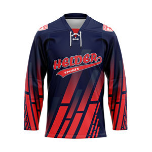 Ensemble d'uniformes en sergé rayé par sublimation OEM Design réversible de maillots de hockey sur glace sur mesure avec nom d'équipe - Product Image 2