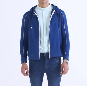 Sudadera con capucha y cremallera con logotipo personalizado Moda Slim Fit Streetwear Sudadera deportiva para hombres - Product Image 1