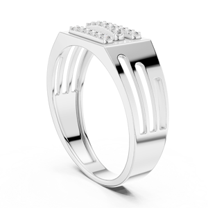 Anillo de Eternidad Clásico de Lujo en Plata 925 con Triple Hilera de Diamantes en el Centro |   Joyería Moderna para Mujer - Product Image 3