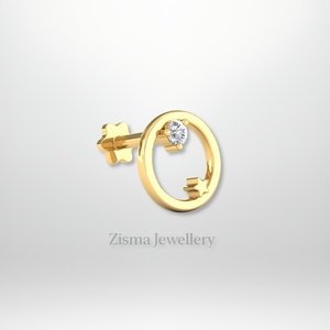 Bijoux de piercing de disque de luxe en or 10K 14K 18K VVS DEF diamants réels et de laboratoire certifiés GIA IGI vente en gros - Product Image 4