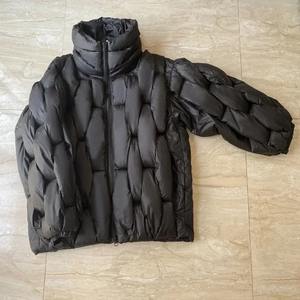 Parkas épaisses pour hommes, vestes de luxe à tissage carré et col haut, veste d'échauffement, vêtements décontractés, veste chaude surdimensionnée, doudoune - Product Image 5