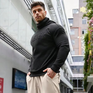 Mens regular sleeves <b>gym</b> <b>hoodie</b> fitted fitness wear for intense workout bodybuilding sessions - Product Image 1