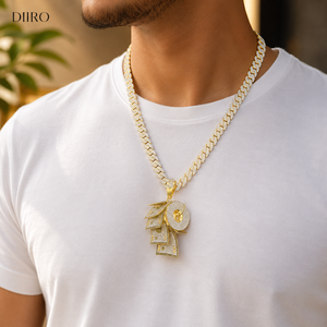 Yellow Gold Plated <b>Cross</b> Shape Freshwater Pearl & Moissanite Hip Hop Style Men's Charm <b>Pendant</b> - Product Image 4