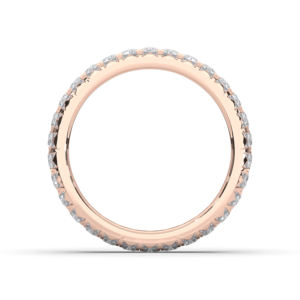 Anillo de Bodas de eternidad completa de diamante redondo de moissanita de 0,75 quilates de quilates hecho en oro sólido de 10K, 14K o 18K para mujer - Product Image 6