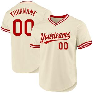 Camiseta de Béisbol de Alta Calidad, Superventas, Personalizada para Equipos, Roja y Blanca, Auténtica, Retro - Product Image 1