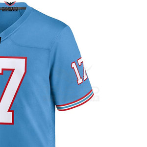 Camiseta de fútbol americano de calidad superior de manga corta de talla grande transpirable de secado rápido 100% poliéster para venta en línea - Product Image 5