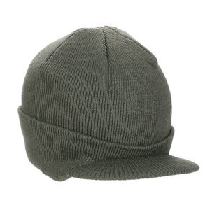 Bonnet élastique de ski chaud tricoté en acrylique pour hommes et femmes avec visière et bord vente en gros - Product Image 4