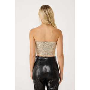 Corsé sin Tirantes con Lentejuelas Doradas para Mujer - Product Image 4