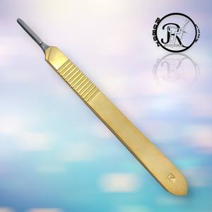 Hojas de bisturí #10 de acero inoxidable de color dorado, mango de bisturí #3, juego de herramientas dermatológicas eléctricas manuales, juego de instrumentos de acero inoxidable - Product Image 3