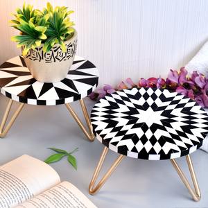 Soporte para Tartas de Metal con Incrustaciones de Hueso de Diseño Moderno y Vintage, Color Natural Ecológico, Soporte para Tartas de Mesa al Mejor Precio - Product Image 4