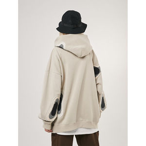 Sudaderas con capucha con logotipo personalizado, sudaderas sueltas coreanas, 100% algodón bordado, sudaderas con capucha de gran tamaño para mujer - Product Image 5