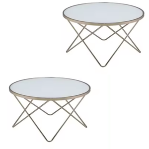 โต๊ะกาแฟทรงกลมสแตนเลสสตีลสไตล์โมเดิร์นมินิมอลสำหรับห้องนั่งเล่น ลานบ้าน ล็อบบี้ เฟอร์นิเจอร์บ้าน - Product Image 4