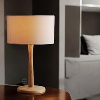 Lámpara de Mesa de Madera con Pantalla de Tela a Precio Accesible, Ideal para Decoración de Mesa en Sala de Estudio y Sala de Estar