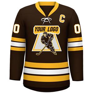 Maillot de hockey sur glace personnalisé réversible en coton 100% respirant, teint en pièce, avec broderie sergé, pour entraînement d'équipe, vente en gros - Product Image 1